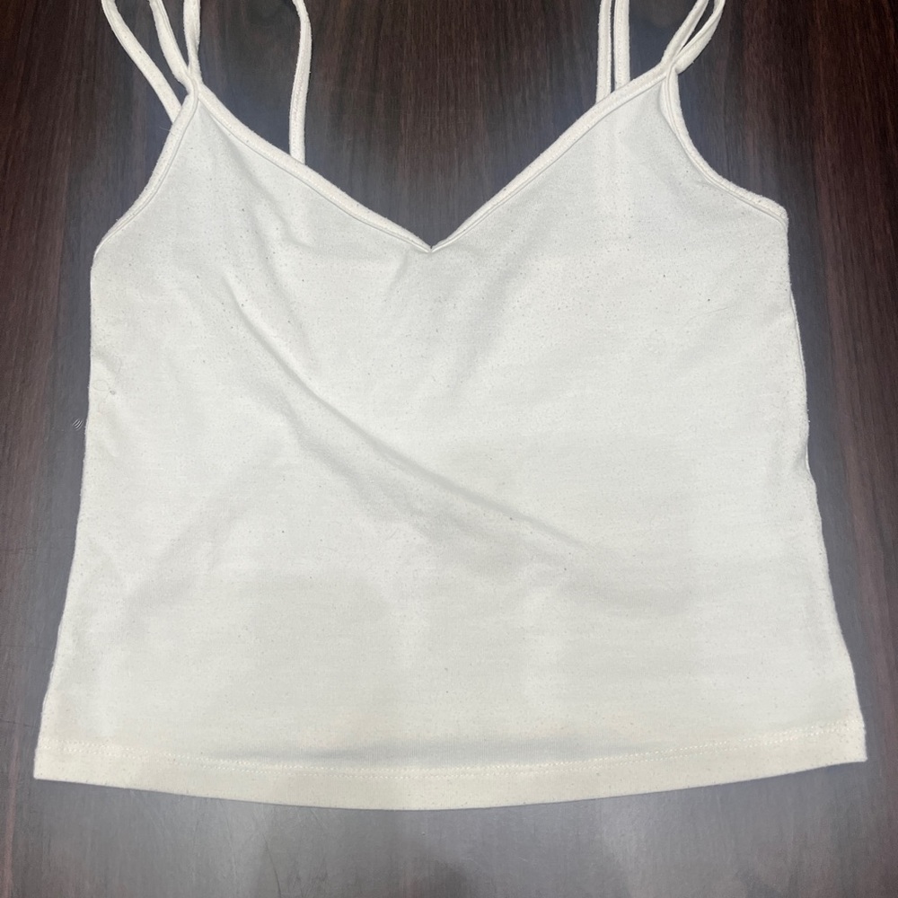 Forever 21 White Double Strap Tank Top